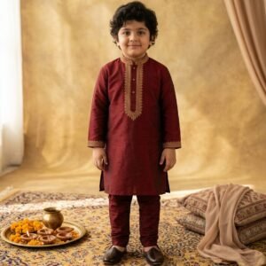 WINE RED GOLD ZARI KAMEEZ SHALWAR